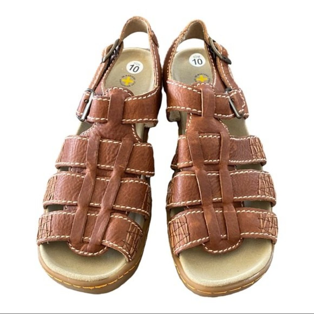 🌟 DR. MARTENS VINTAGE Y2K FISHERMAN SLING BACK PLATFORM SANDALS 🌟